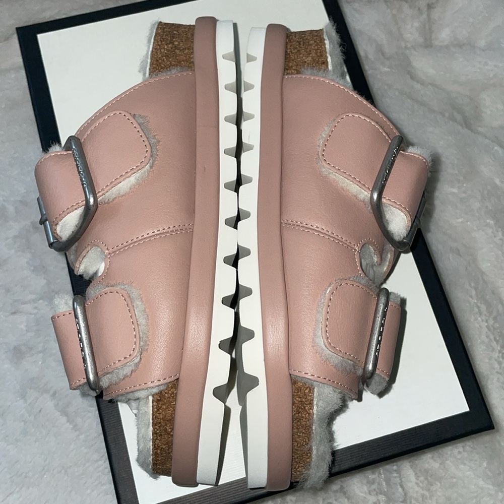 NWT J/SLIDES LYNX Rose Leather Sandal - Picture 13 of 15